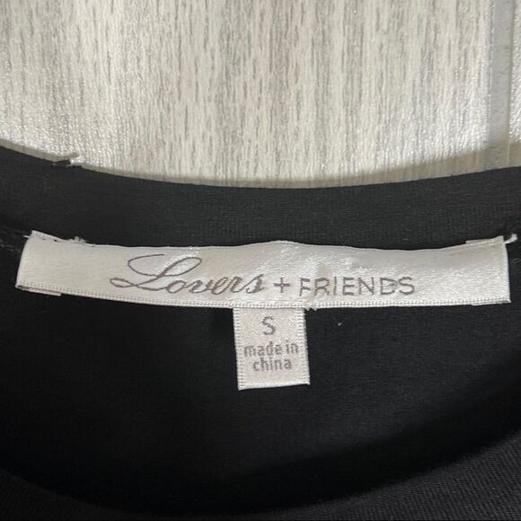 Lovers + Friends | Black Call Me Crop Heart Tank Top Size Small - Picture 5 of 5